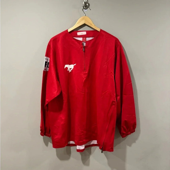 Calgary Stampeders TEAM ISSUED CFL Football Warm Up Performance Pullover - Picture 1 of 10